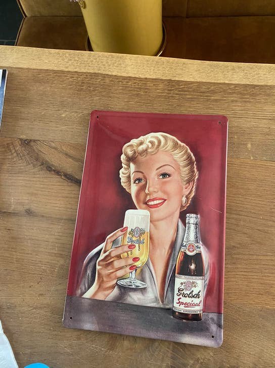 Grolsch Speciaal Reclamebord - Vintage Look, Ophalen of Verzenden, Gebruikt, Reclamebord