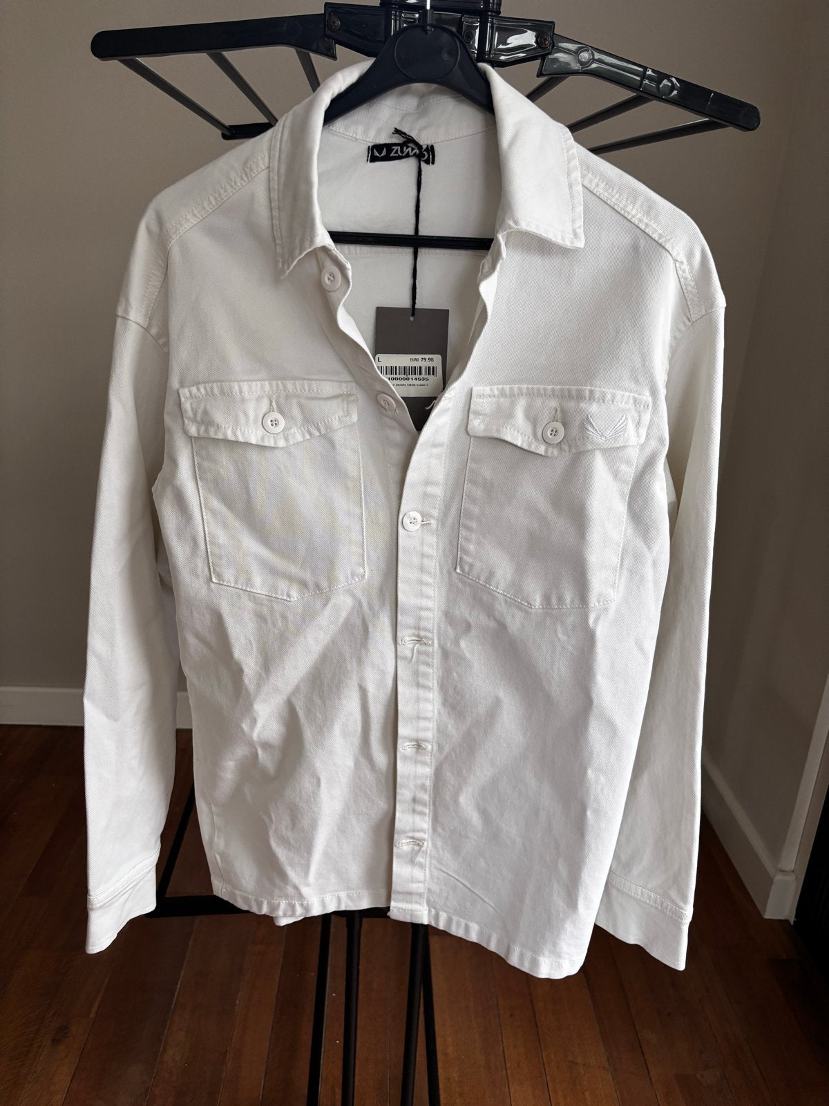 Zumo Tiago Spijkerstof Overhemd Crème Maat L, Ophalen of Verzenden, Nieuw, Beige, Halswijdte 41/42 (L)