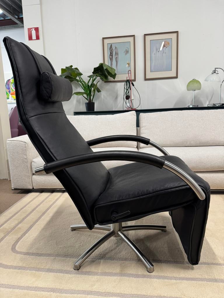 Jori Mensana Medi fauteuil zwart leer, Huis en Inrichting, Fauteuils, Jori, Ophalen of Verzenden, Zo goed als nieuw, 75 tot 100 cm