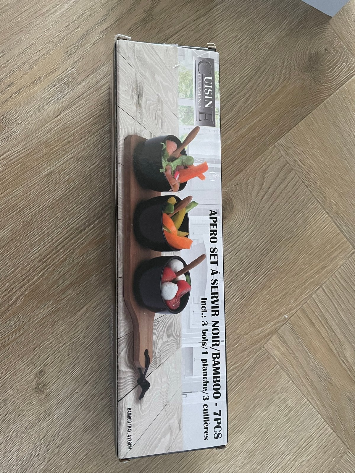 Nieuw Apero Serveer-set Zwart/Bamboe - 7-delig, Ophalen, Overige typen, Hout, Nieuw