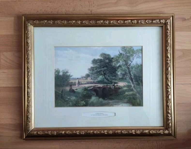 A Day's Rest van Frederick Hulme prent in gouden lijst, Ophalen of Verzenden