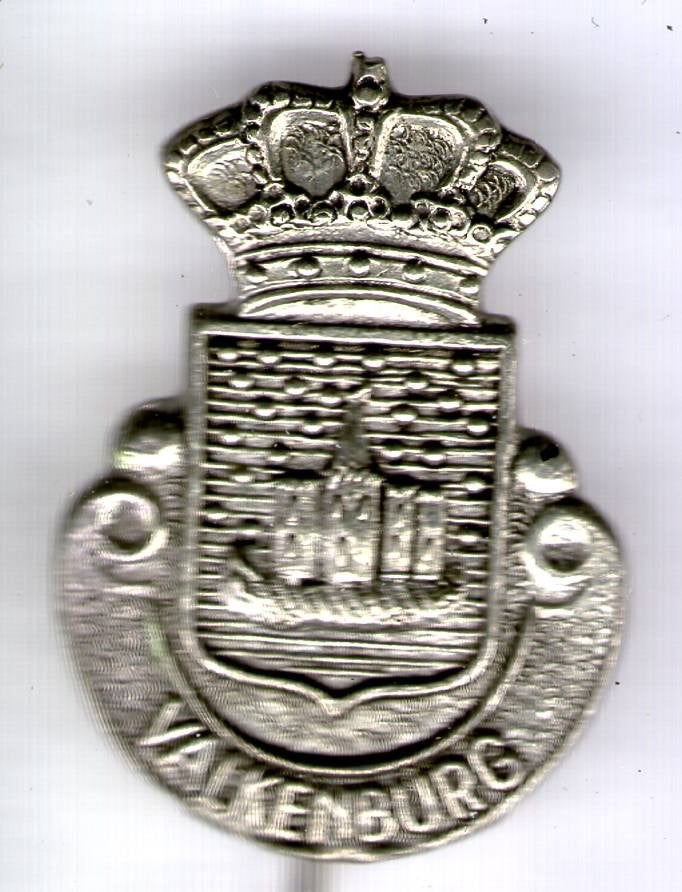 Valkenburg zilverkleurig wapen speldje ( U_108), Verzenden, Nieuw, Stad of Land, Speldje of Pin