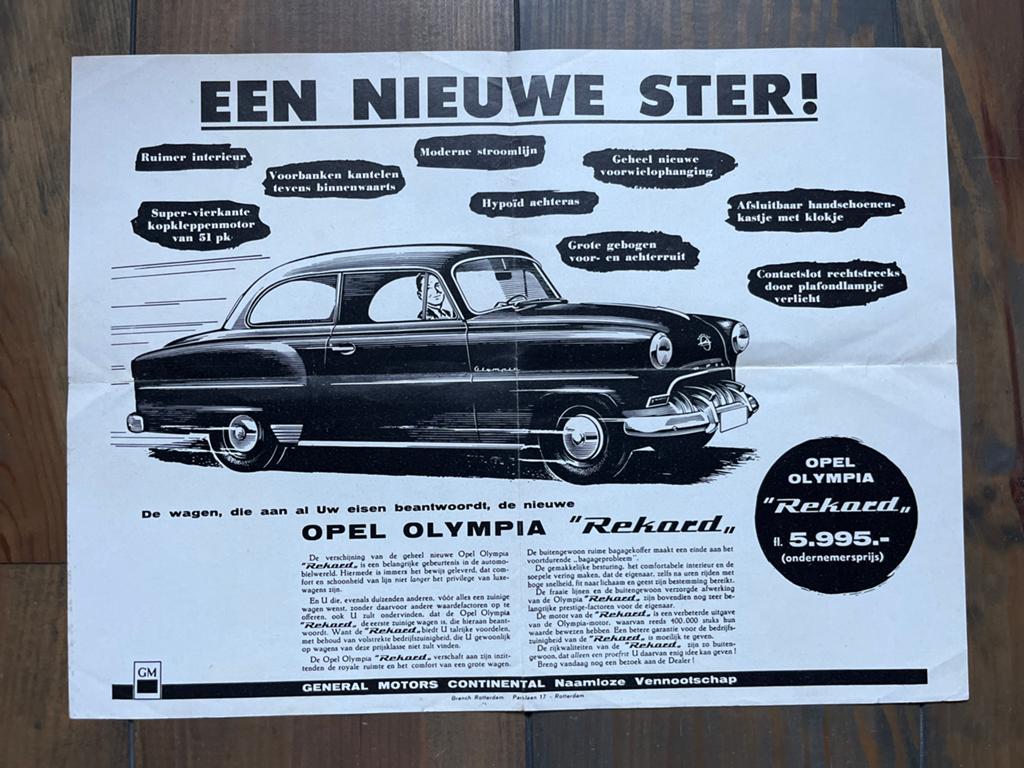 Zeldzame Opel Olympia Rekord folder uit 1953 - Nieuwstaat, Boeken, Auto's | Boeken, Zo goed als nieuw, Opel, Ophalen of Verzenden