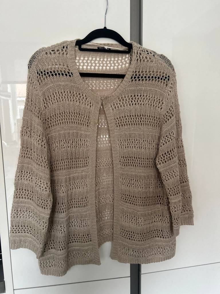 Gerry Weber gehaakt vest beige/licht bruin maat 46/3XL, Ophalen of Verzenden, Zo goed als nieuw, Maat 46/48 (XL) of groter, Beige
