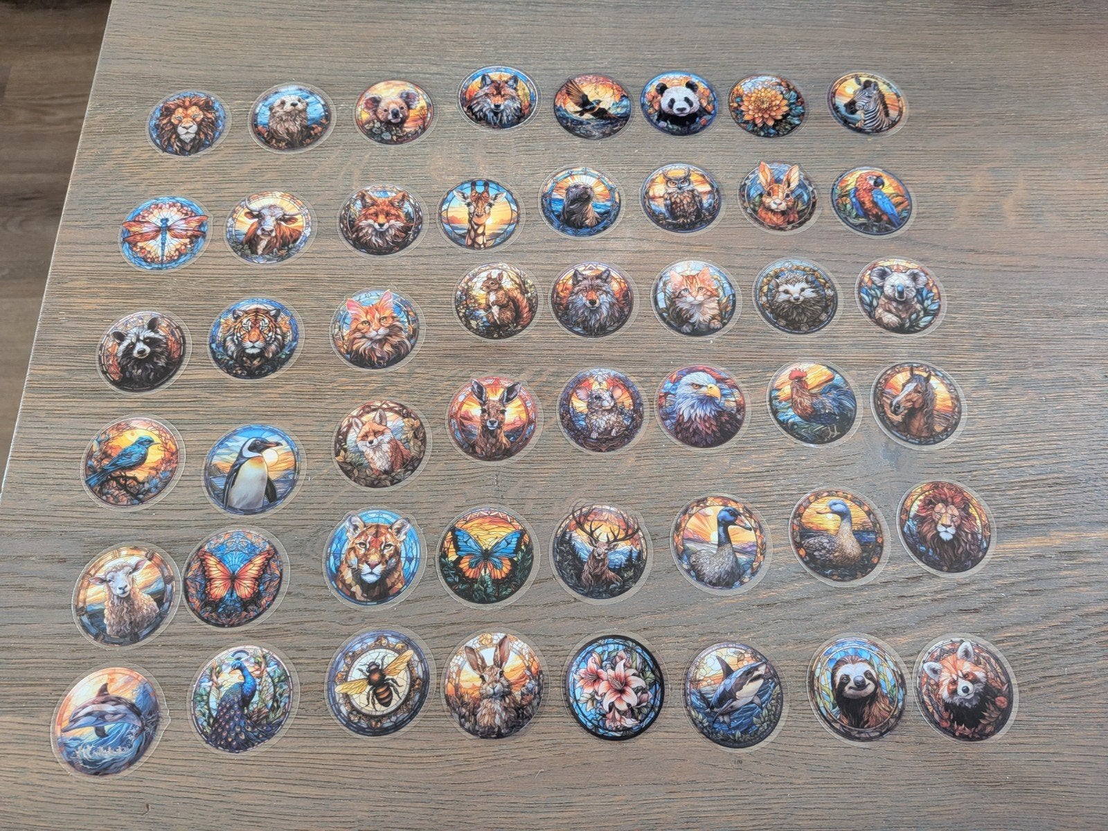Dieren raamstickers met glas in lood (48 stuks), Ophalen of Verzenden, Zo goed als nieuw