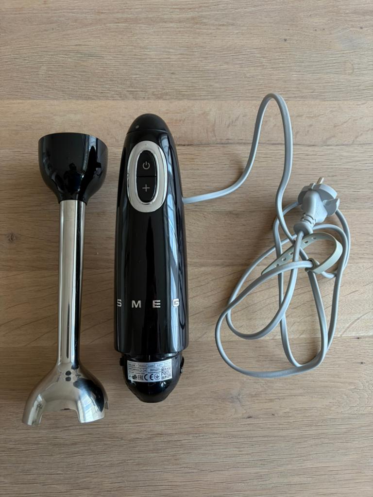 Smeg Staafmixer Zwart - Stijlvol en Krachtig, 3 snelheden of meer, Ophalen of Verzenden, Zo goed als nieuw, Vaatwasserbestendig