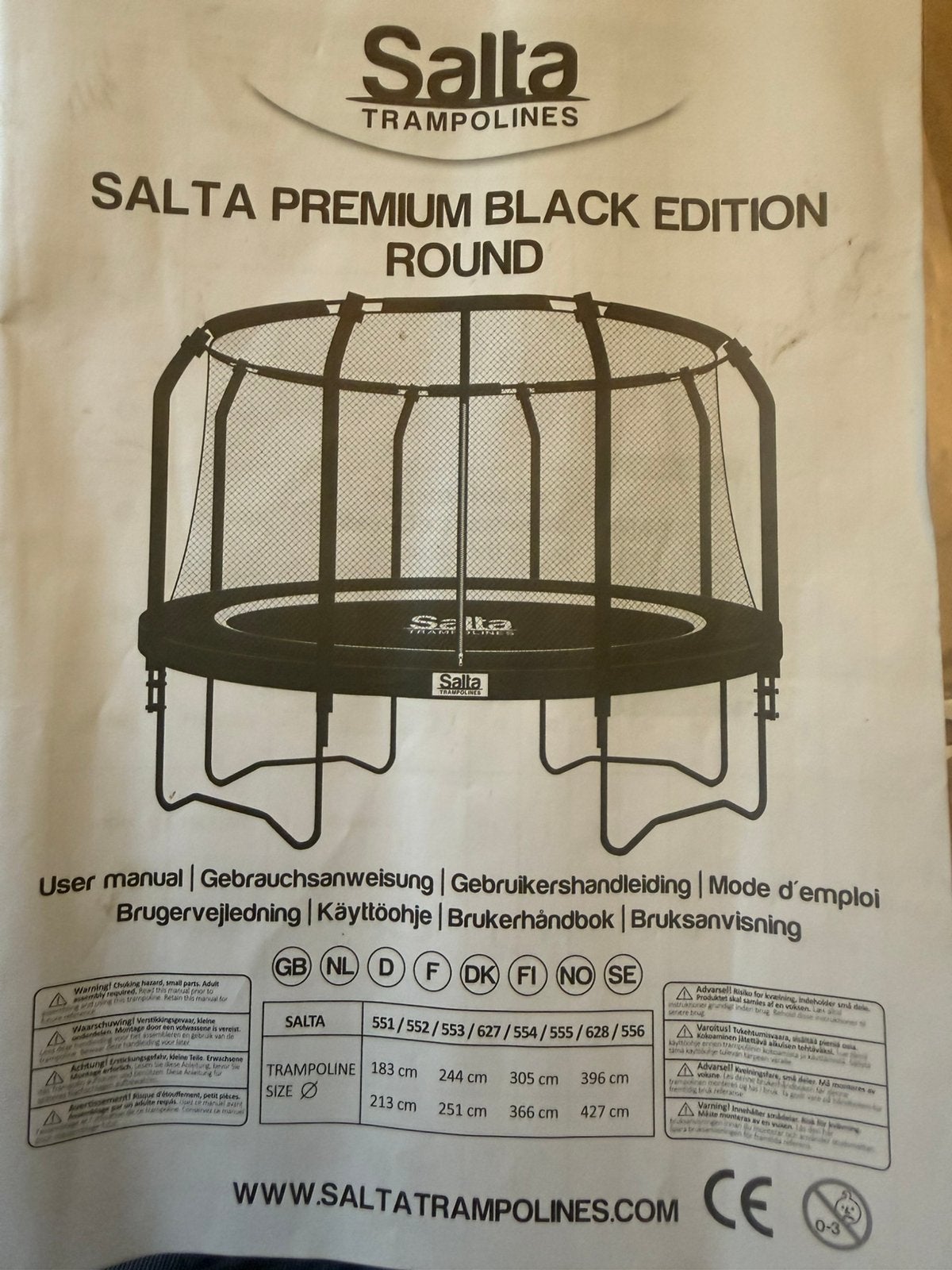 Trampoline Salto 251 cm, Ophalen, Zo goed als nieuw