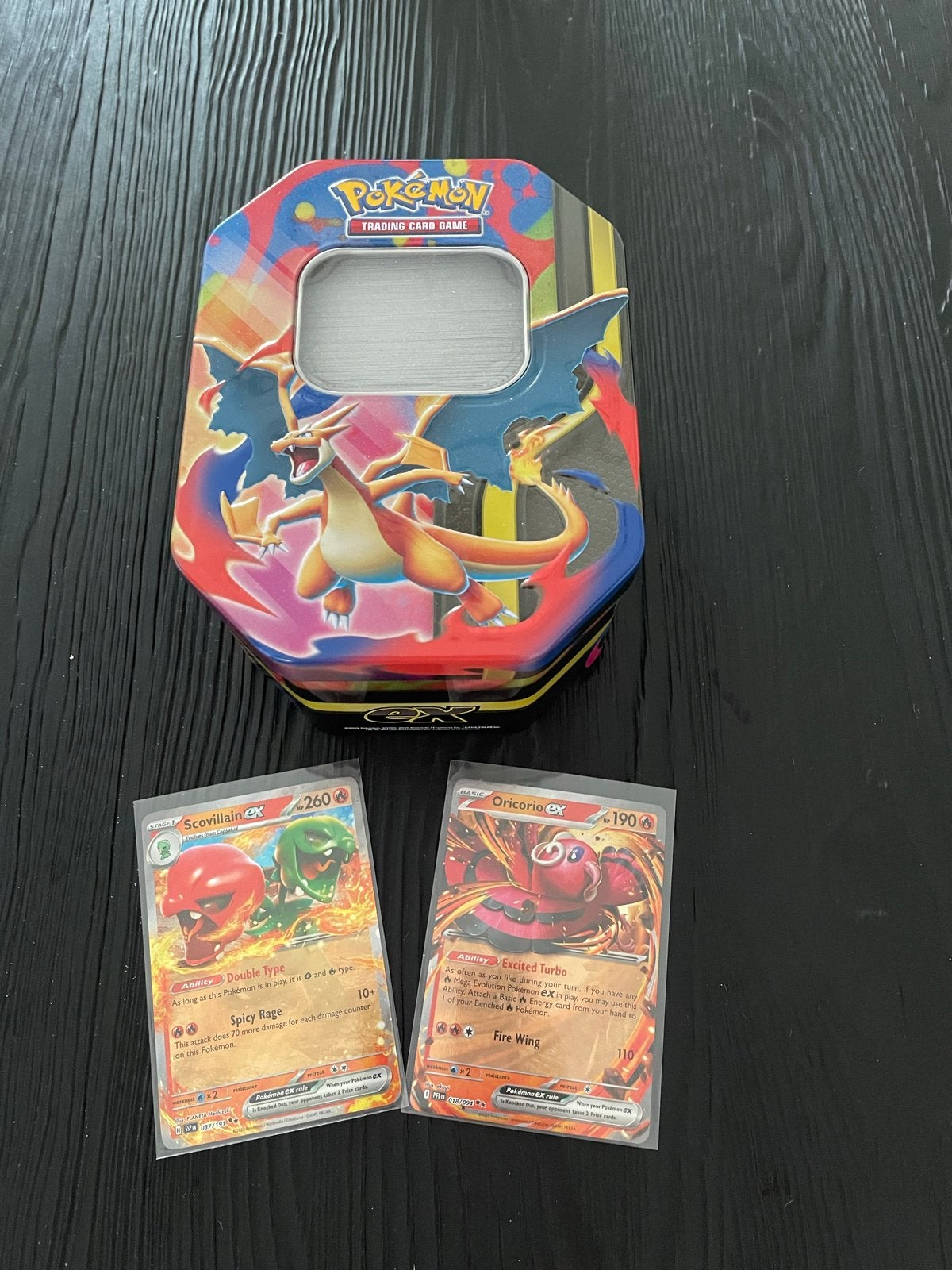 Pokémon kaarten met bewaarblik + 2 EX kaarten, Hobby en Vrije tijd, Verzamelkaartspellen | Pokémon, Ophalen of Verzenden, Gebruikt