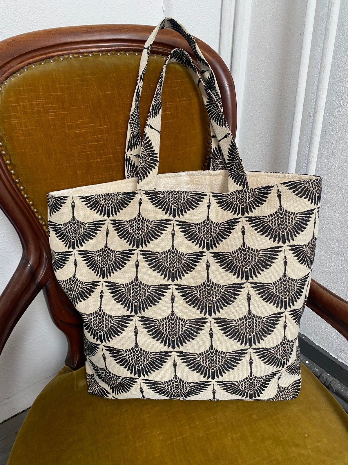 Shopper tas gobelin Kraanvogels handgemaakt, Ophalen of Verzenden, Nieuw, Shopper