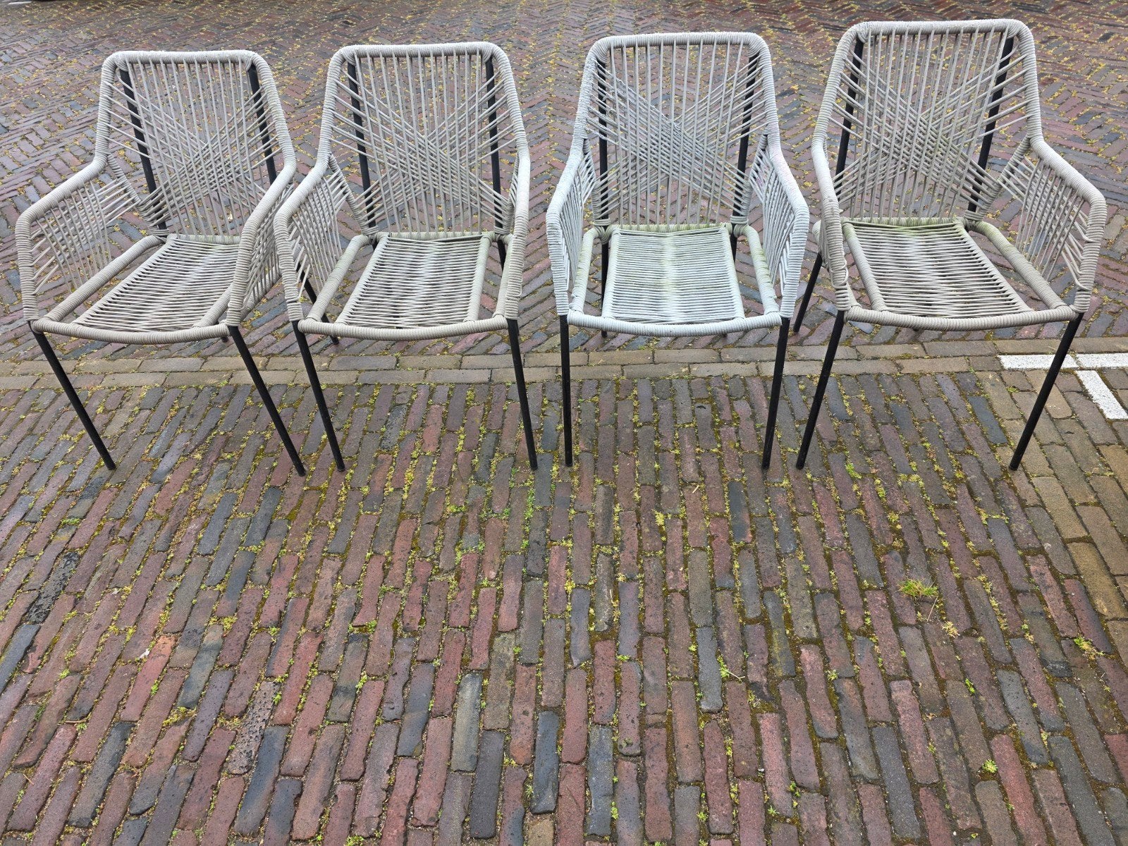 tuinstoelen, Ophalen of Verzenden, Gebruikt, Metaal, Stapelbaar