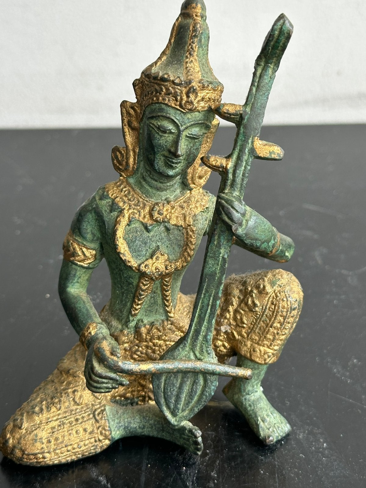 Aziatisch Thais  brons beeldje muzikant, Ophalen of Verzenden, Gebruikt