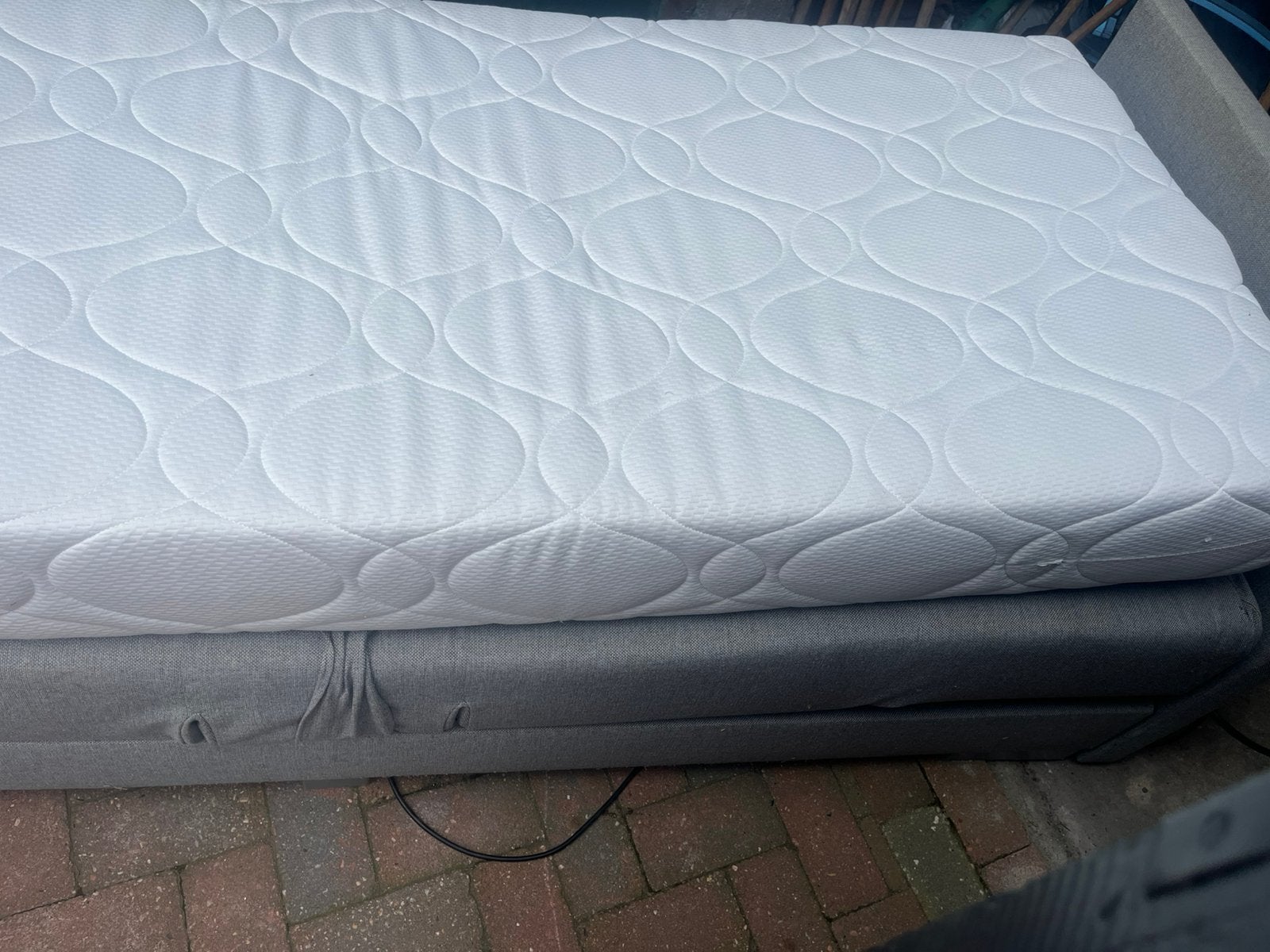 Te koop:Eénpersoons boxspring elektrisch, Ophalen, Gebruikt, 90 cm, Tweepersoons