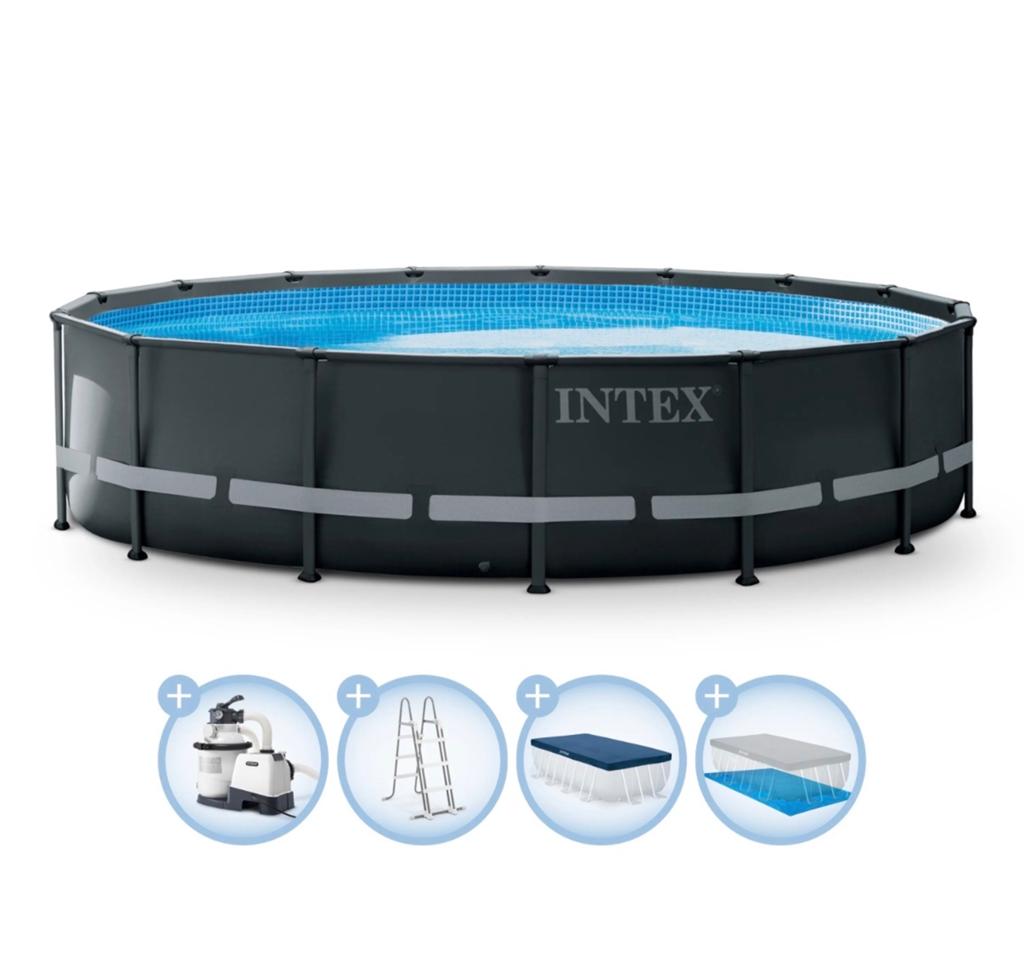 Intex Ultra XTR 488x122 zwembad met complete set, Rond, 300 cm of meer, Zo goed als nieuw, Ophalen