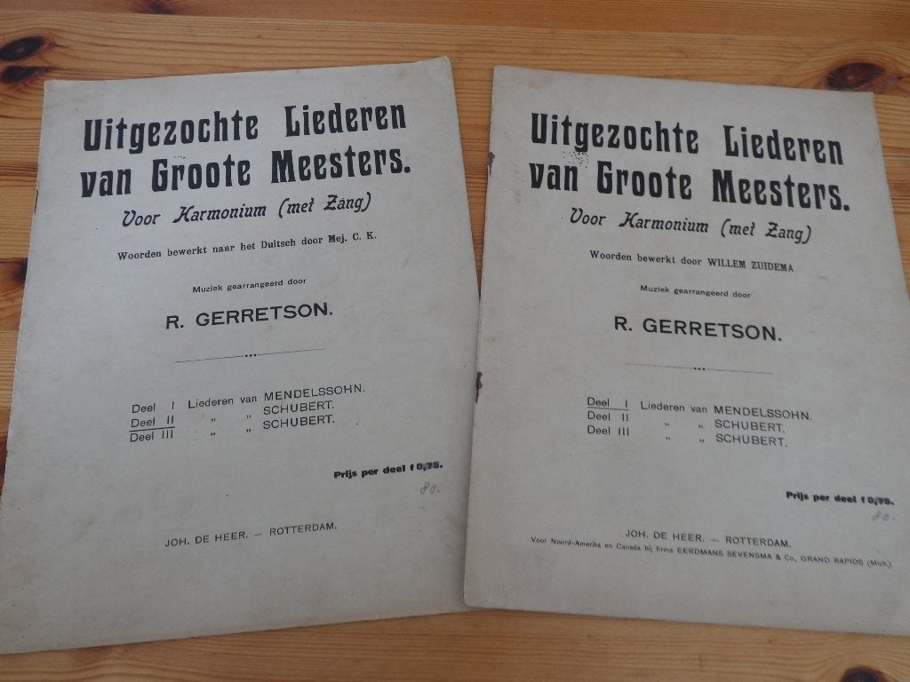 Uitgezochte liederen van groote meesters - r. Gerretson, Gebruikt, Zang, Klassiek, Ophalen of Verzenden