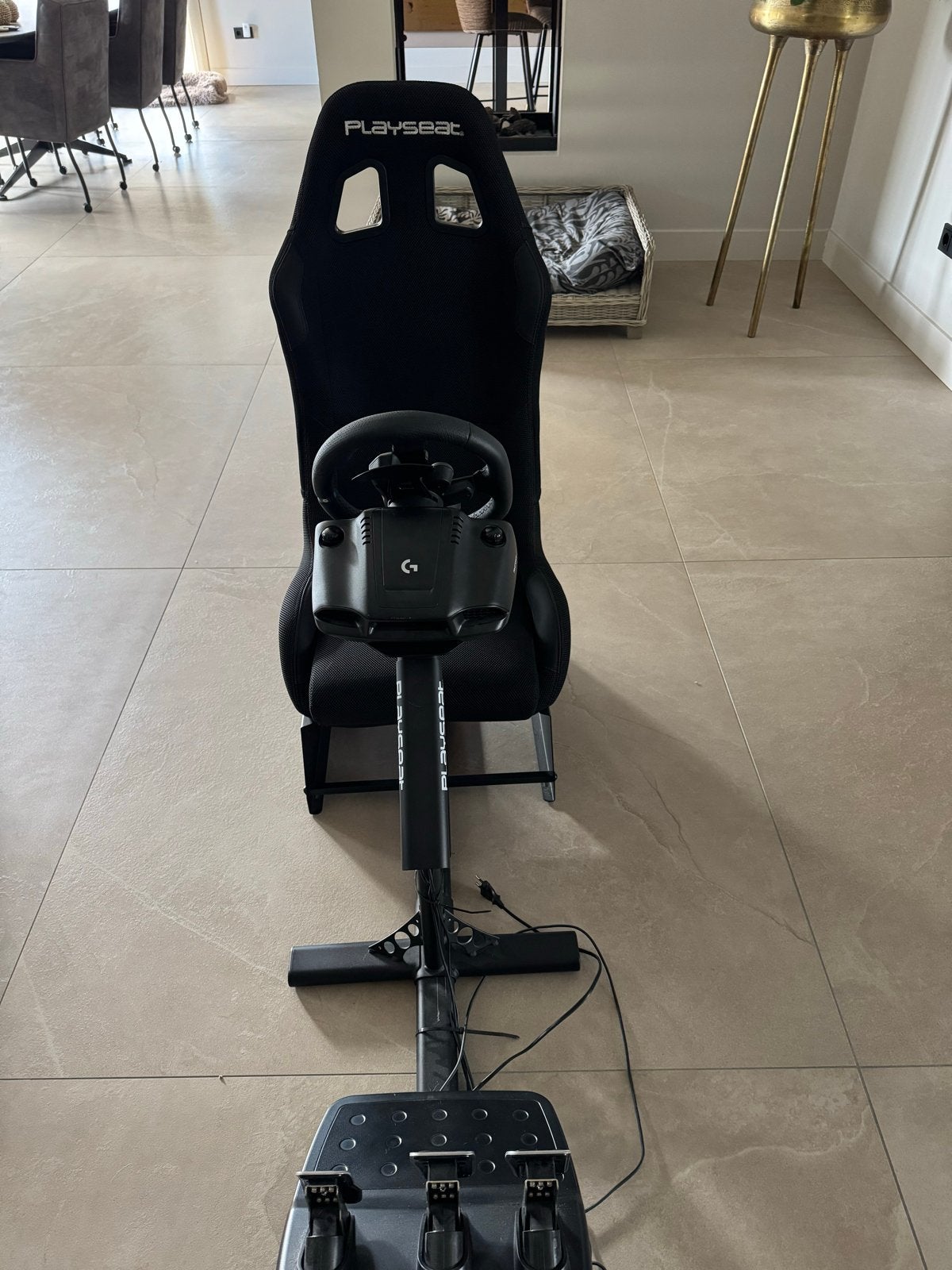 Playseat met Logitech G923 racestuur en pedalen voor PlaySta, Ophalen, Racestoel, Force feedback, PlayStation