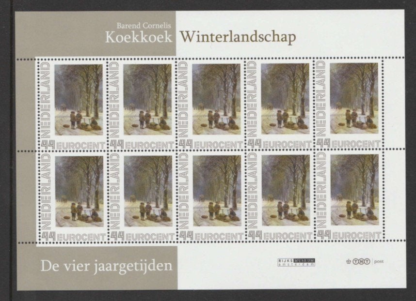 4 Jaargetijden Vel Winterlandschap Koekkoek, Postzegels en Munten, Postzegels | Nederland, Ophalen of Verzenden, Postfris