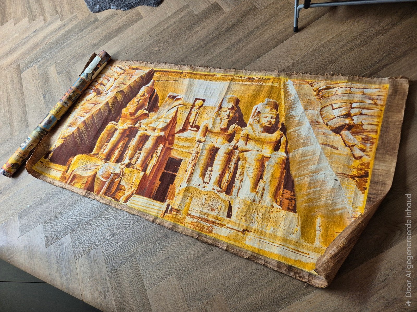 Groot Egyptisch Papyrus Schilderij - 200x100cm, Antiek en Kunst, Overige technieken, Ophalen of Verzenden, Klassiek, Overige onderwerpen