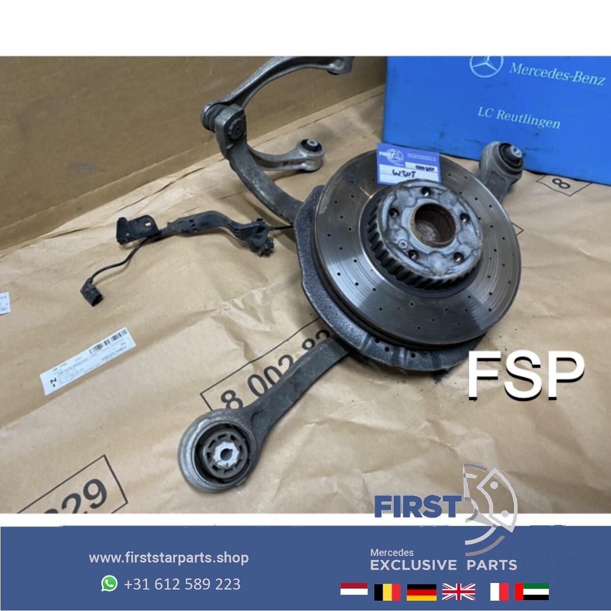 W205 COMPLEET FUSEE  + DRAAGARMEN LINKS Mercedes C Klasse 20, Auto-onderdelen, Ophanging en Onderstel, Gebruikt, -, Ophalen of Verzenden