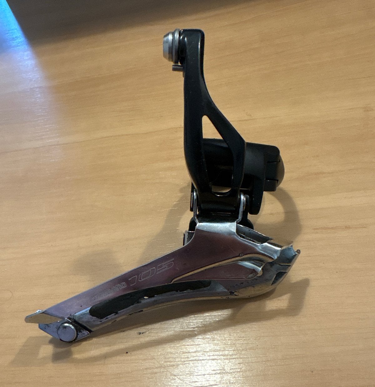 Shimano 105 FD-5800 Voorderailleur met klemband 34,9, Gebruikt, Ophalen of Verzenden, Derailleur of Ketting, Aluminium