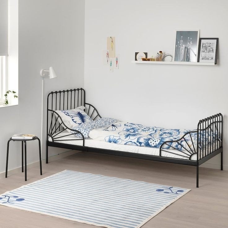 IKEA Peuterbed met matras - Zo goed als nieuw, Zwart, Zo goed als nieuw, Metaal, Eenpersoons