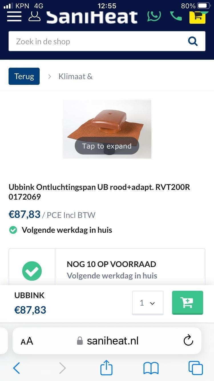 dak door voer of ontluchting, Ophalen of Verzenden, Afzuiger