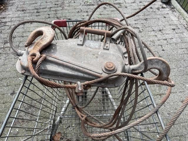 Tirfor 13 ton's incl. staalkabel, Doe-het-zelf en Verbouw, Lieren en Takels, Ophalen, Gebruikt, Handmatig