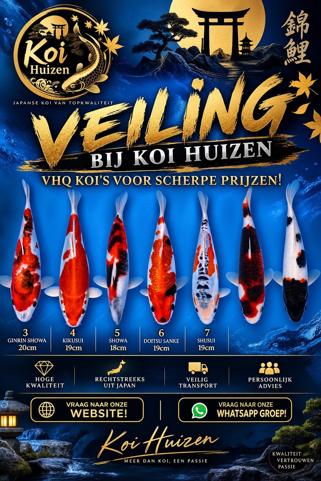 Koi veiling! Meld je snel aan, Karper of Koi
