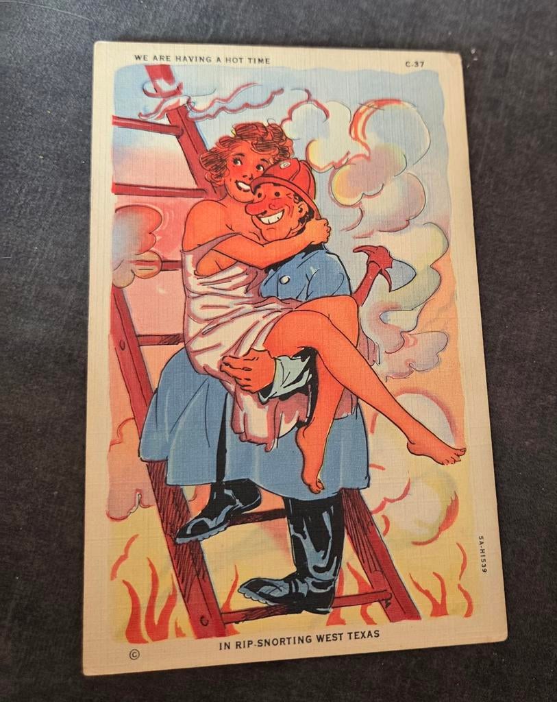 Brandweerman redt sexy vrouw, Verzenden, 1960 tot 1980, Ongelopen, Overige thema's