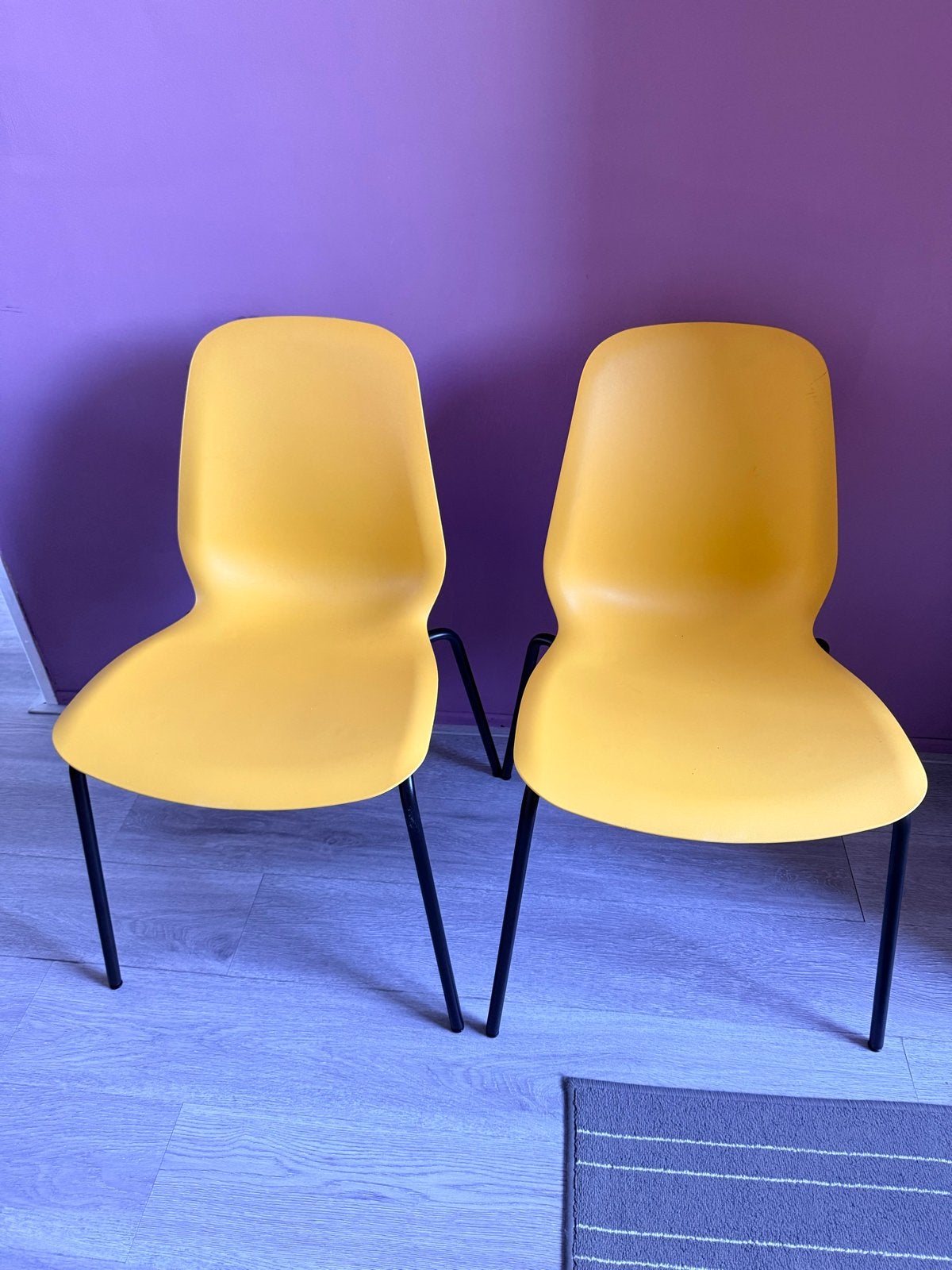 Twee gele stoelen, Huis en Inrichting, Stoelen, Ophalen, Kunststof, Gebruikt, Twee