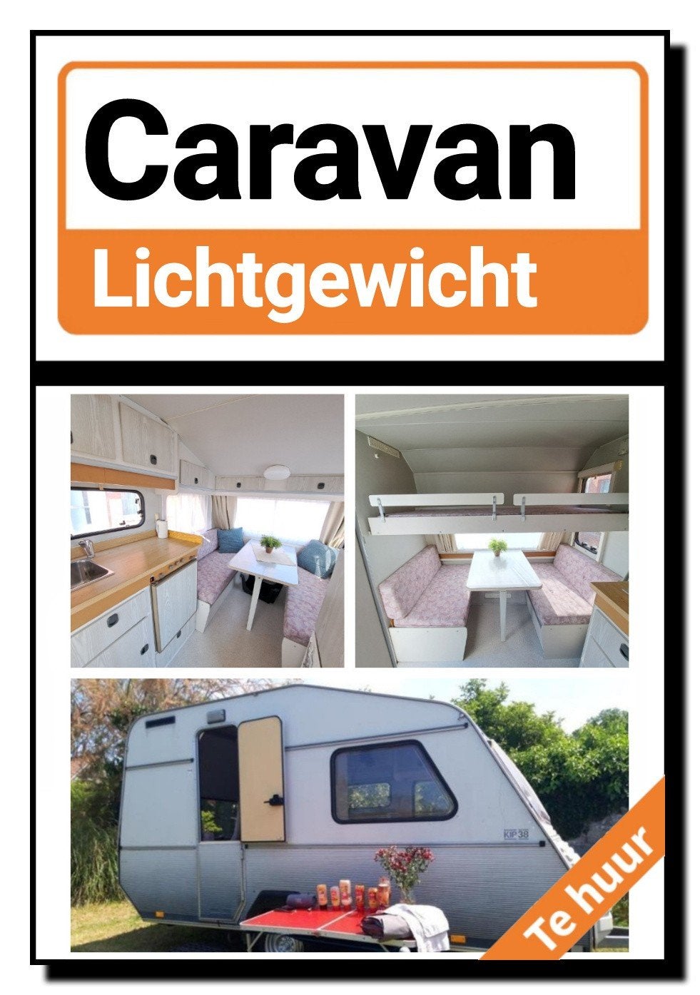Caravan Kip 5 Persoons LICHTGEWICHT te huur huren elektrisch, Ophalen