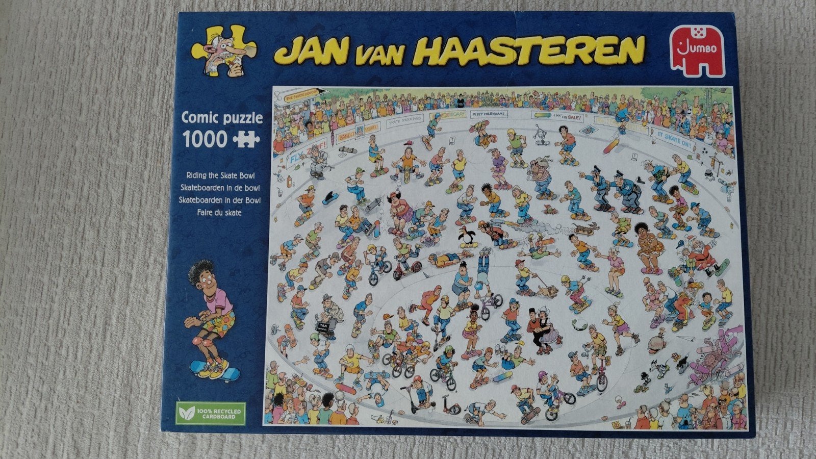 Jan van Haasteren- Skateboarden in de Bowl! - 1000 stukjes, Ophalen, 500 t/m 1500 stukjes, Zo goed als nieuw, Legpuzzel