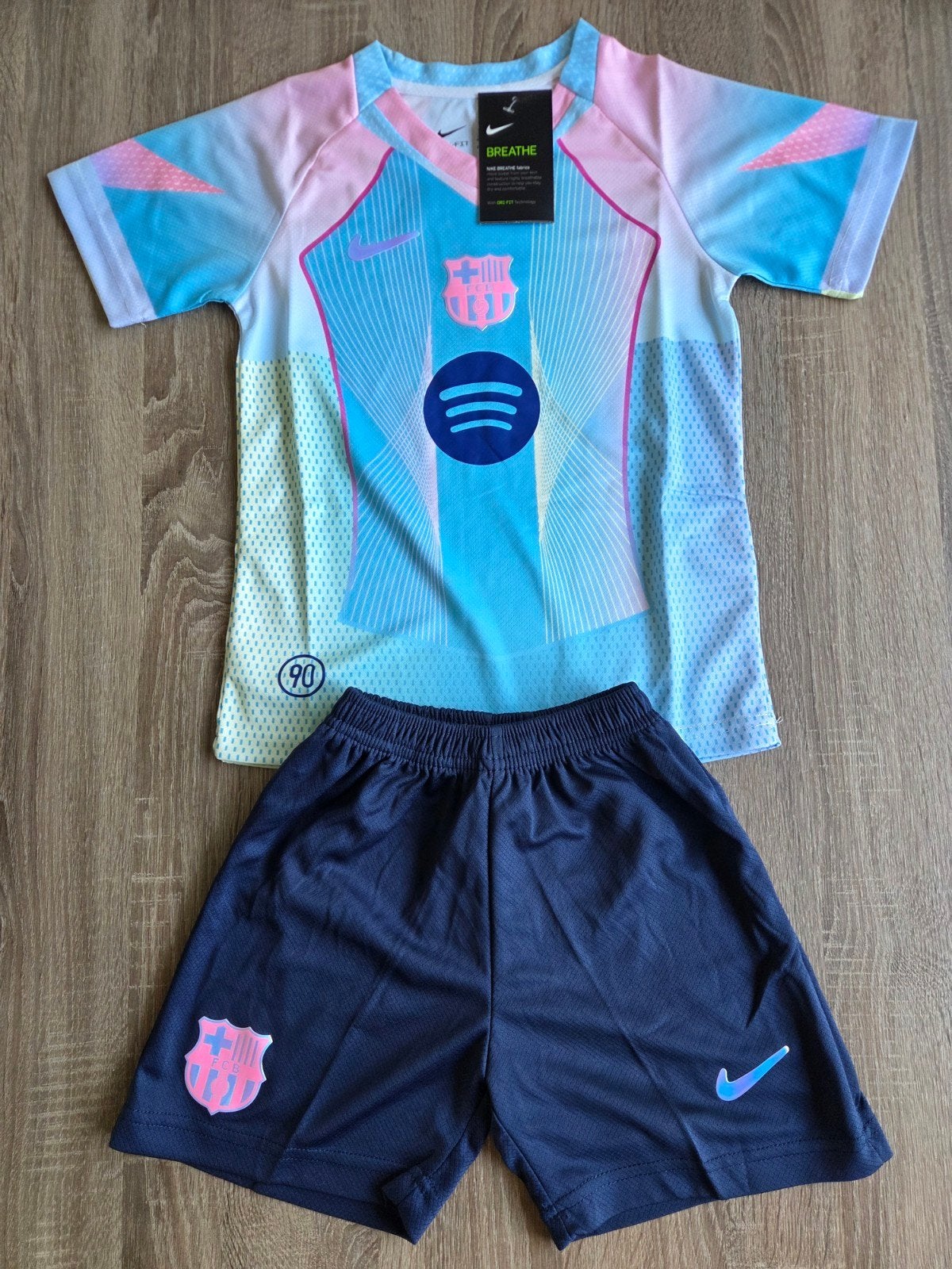 Fc Barcalona tenue blauw/groen maat 122-128, Maat XS of kleiner, Ophalen of Verzenden, Nieuw, Set