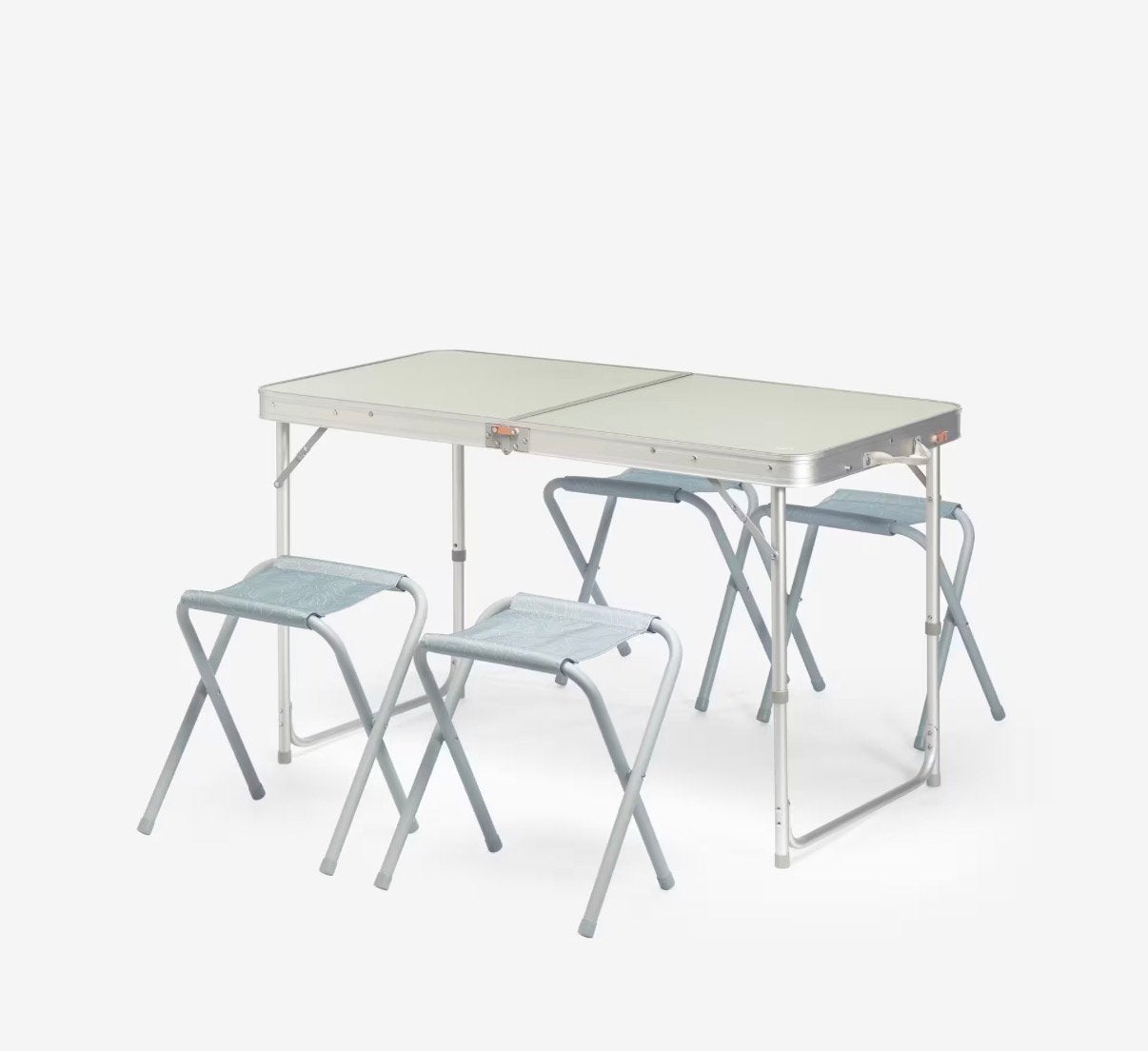 Quechua Opklapbare Campingtafel met 4 Krukken donker groen, Ophalen, Gebruikt