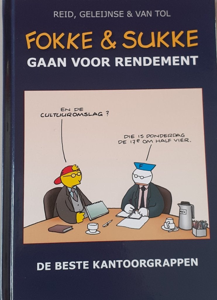 Fokke & Sukke Gaan Voor Rendement - De Beste Kantoorgrappen, Ophalen, Cartoons, Zo goed als nieuw, Reid, Geleijnse & Van Tol