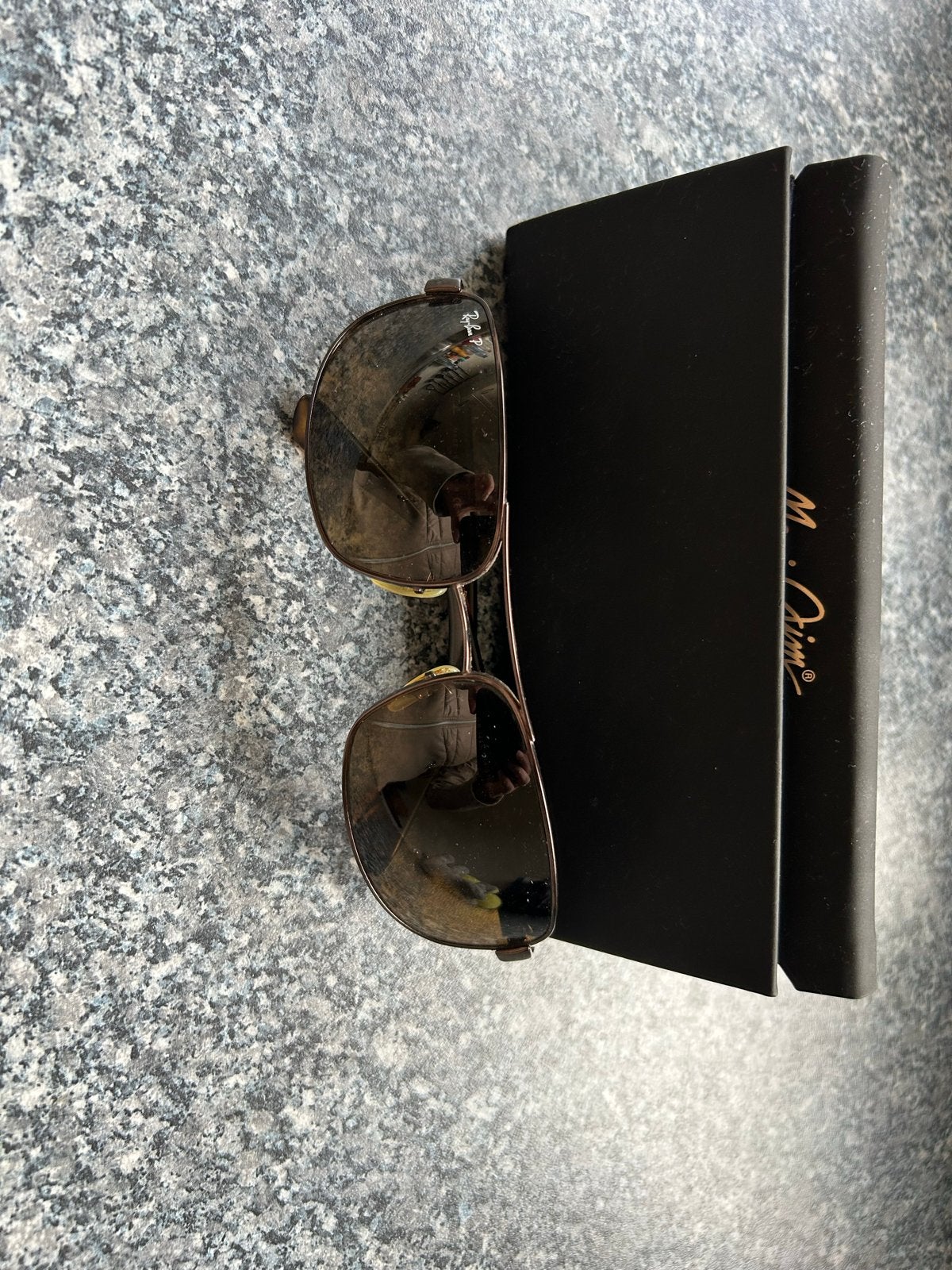 Ray-Ban zonnebril met etui, Gebruikt, Zonnebril, Bruin, Ophalen of Verzenden