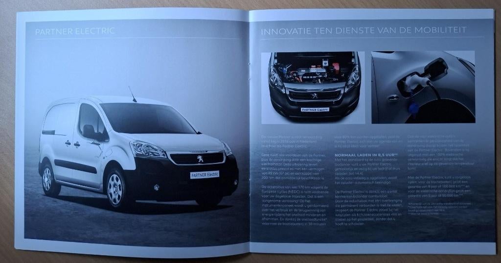 Peugeot Partner brochure, inclusief Electric (2015), Verzenden, Zo goed als nieuw, Peugeot