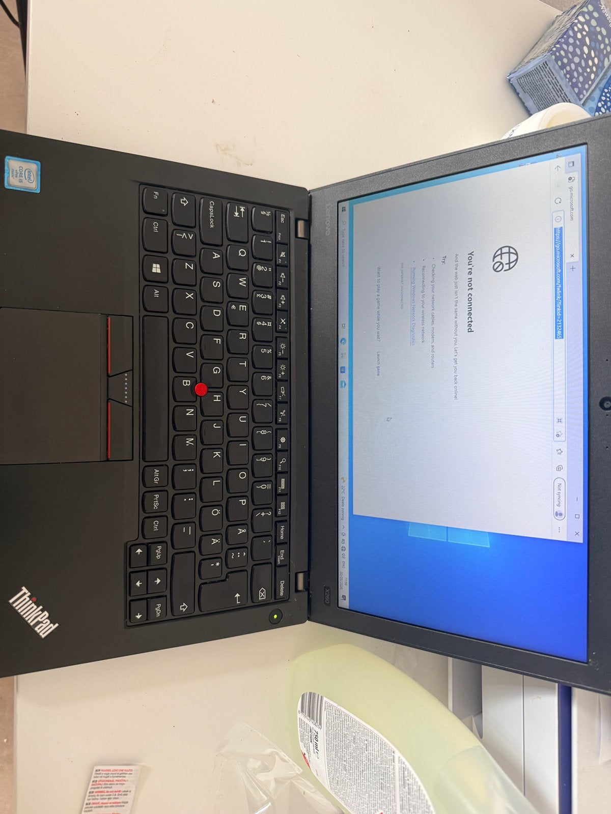 Lenovo ThinkPad X260 i5 / 8GB RAM / 128GB SSD + Oplader, Ophalen of Verzenden, 2 tot 3 Ghz, SSD