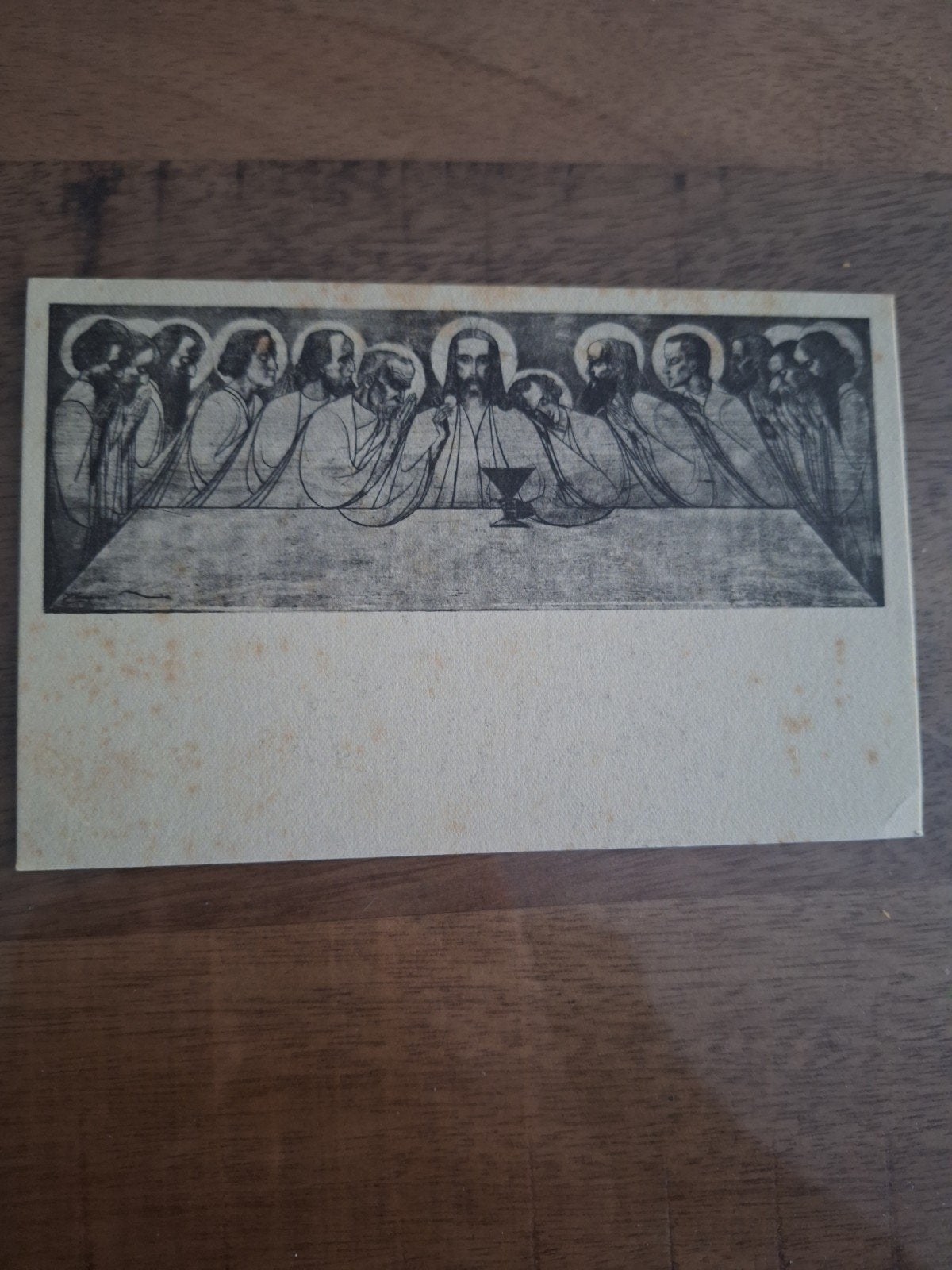 Briefkaart Jan Toorop - Het laatste avondmaal, Ophalen of Verzenden, Voor 1920, Gelopen