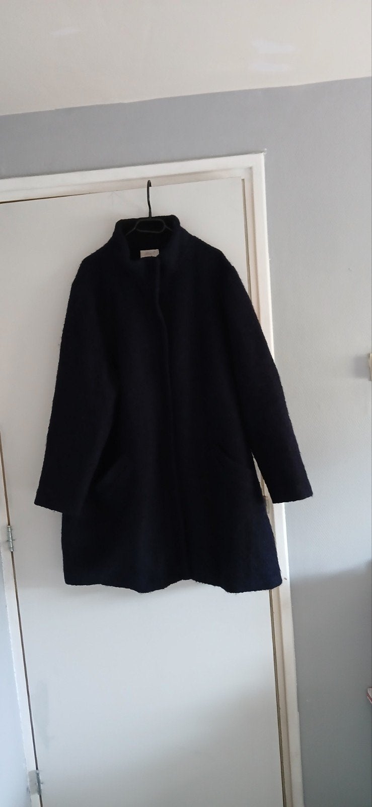 donkerblauw winterjas, Blauw, Maat 46/48 (XL) of groter, Ophalen of Verzenden, Zo goed als nieuw