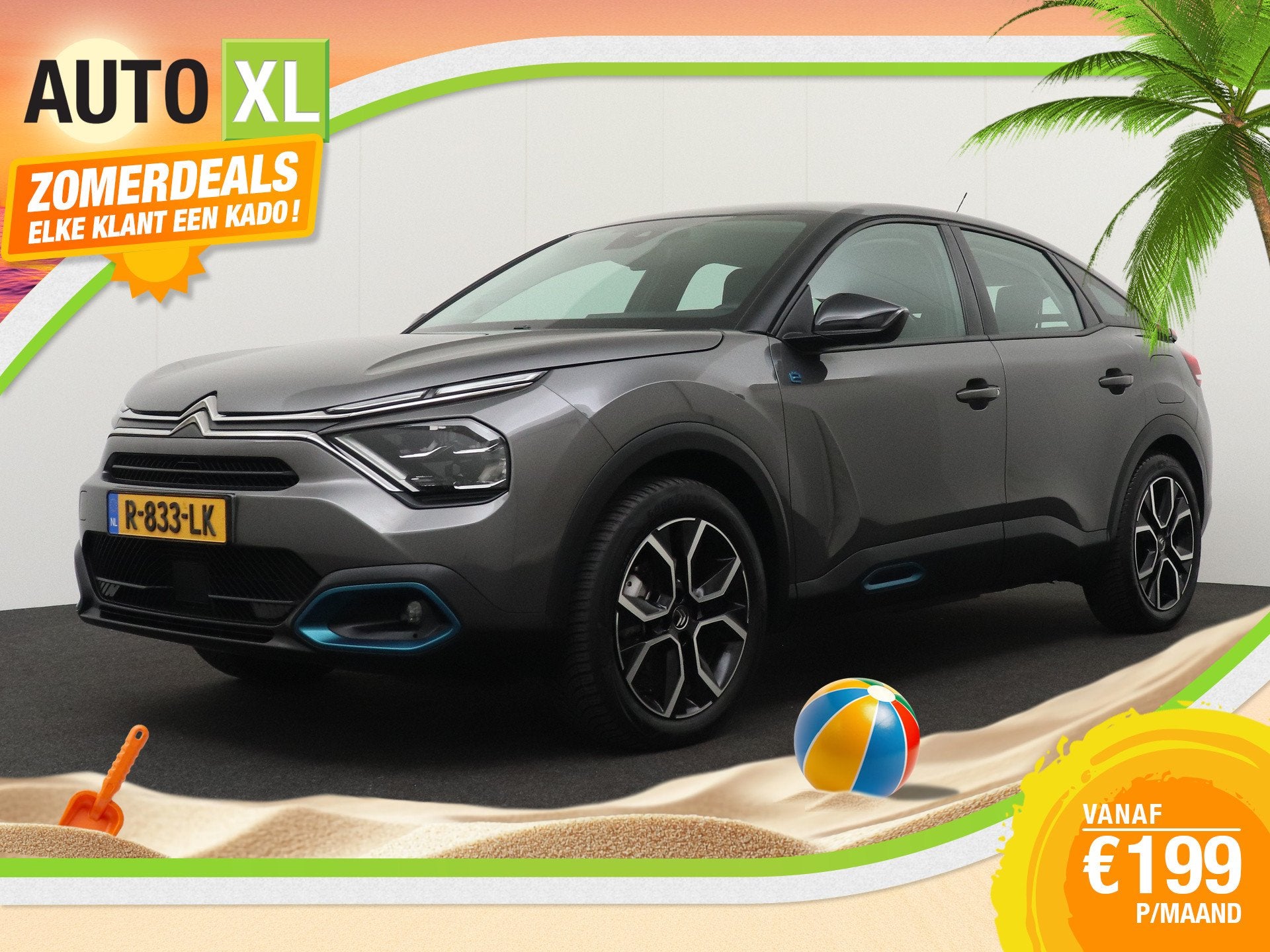 Citroën Ë-C4 You 50 kWh (93%SOH) Warmtepomp Camera Carplay, Auto's, Citroën, 136 pk, Gebruikt, Zwart, Leder en Stof
