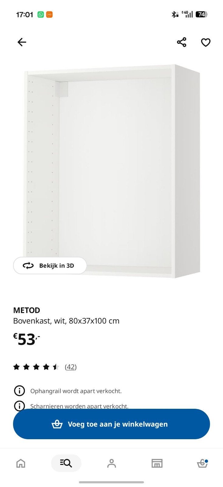 3x een IKEA Metod Bovenkast met Voxtorp Beige Front, Ophalen, Gebruikt