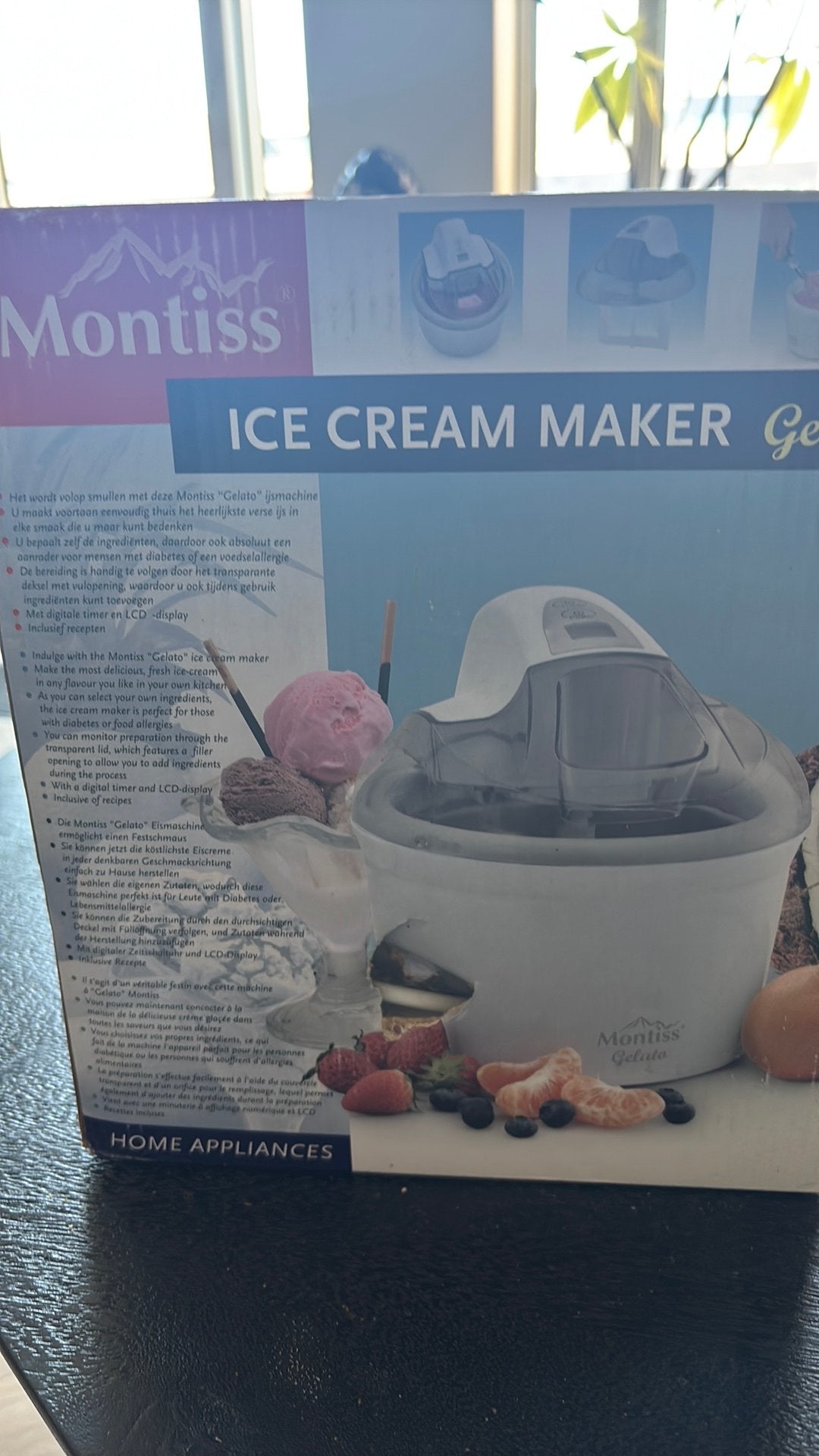Montiss ijsmachine 1,5 liter, Ophalen of Verzenden, Zo goed als nieuw