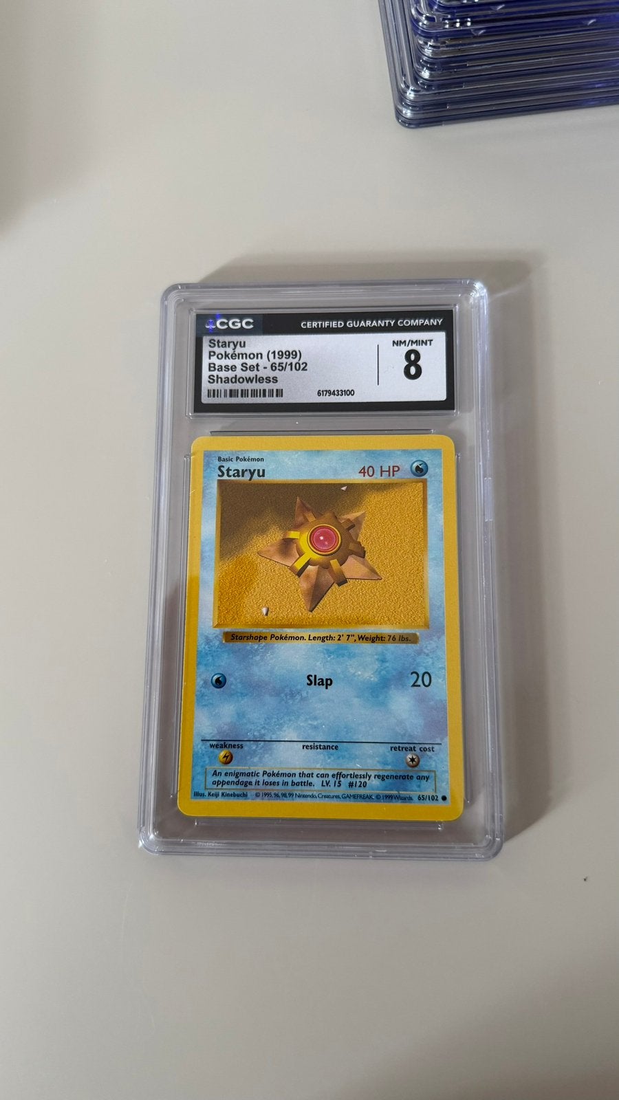 Staryu #65 - 1999 Base Set Shadowless - CGC 8, Ophalen of Verzenden, Nieuw, Losse kaart, Foil