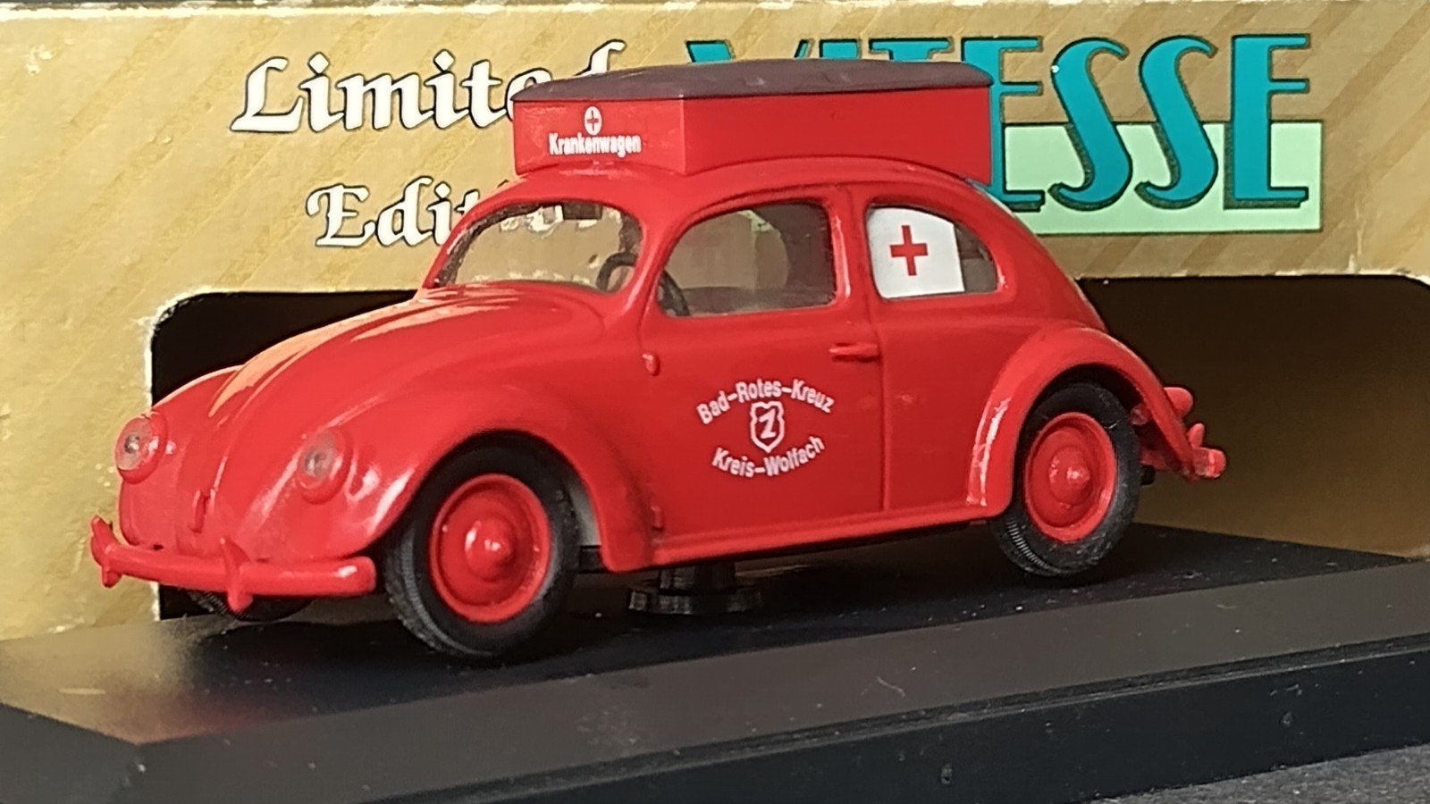 Volkswagen Vw Beetle Krankenwagen 1947 1:43 Vitesse Pol, Overige merken, Auto, Verzenden, .