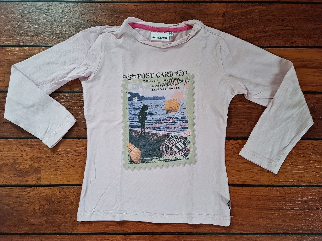 ANOTHER WORLD shirt maat 116/122, Kinderen en Baby's, Kinderkleding | Maat 116, Gebruikt, Ophalen of Verzenden, Shirt of Longsleeve