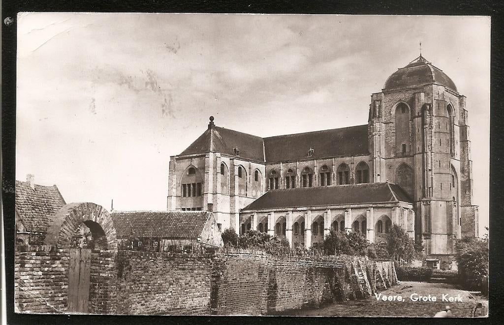 Veere, Grote Kerk, Verzamelen, Ophalen of Verzenden, 1960 tot 1980, Gelopen, Zeeland