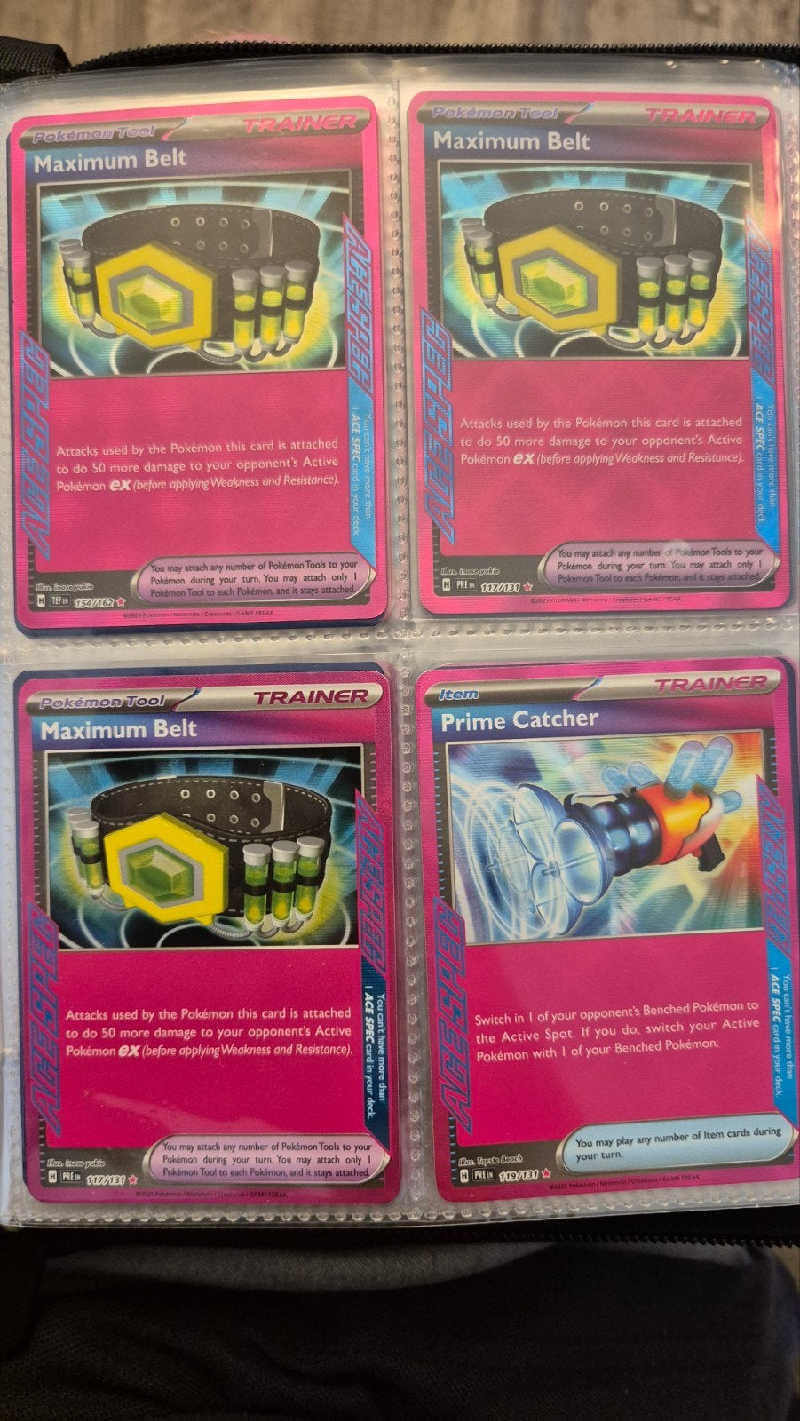 Pokémon TCG: Maximum Belt & Prime Catcher (ACE SPEC), Ophalen of Verzenden, Zo goed als nieuw, Meerdere kaarten