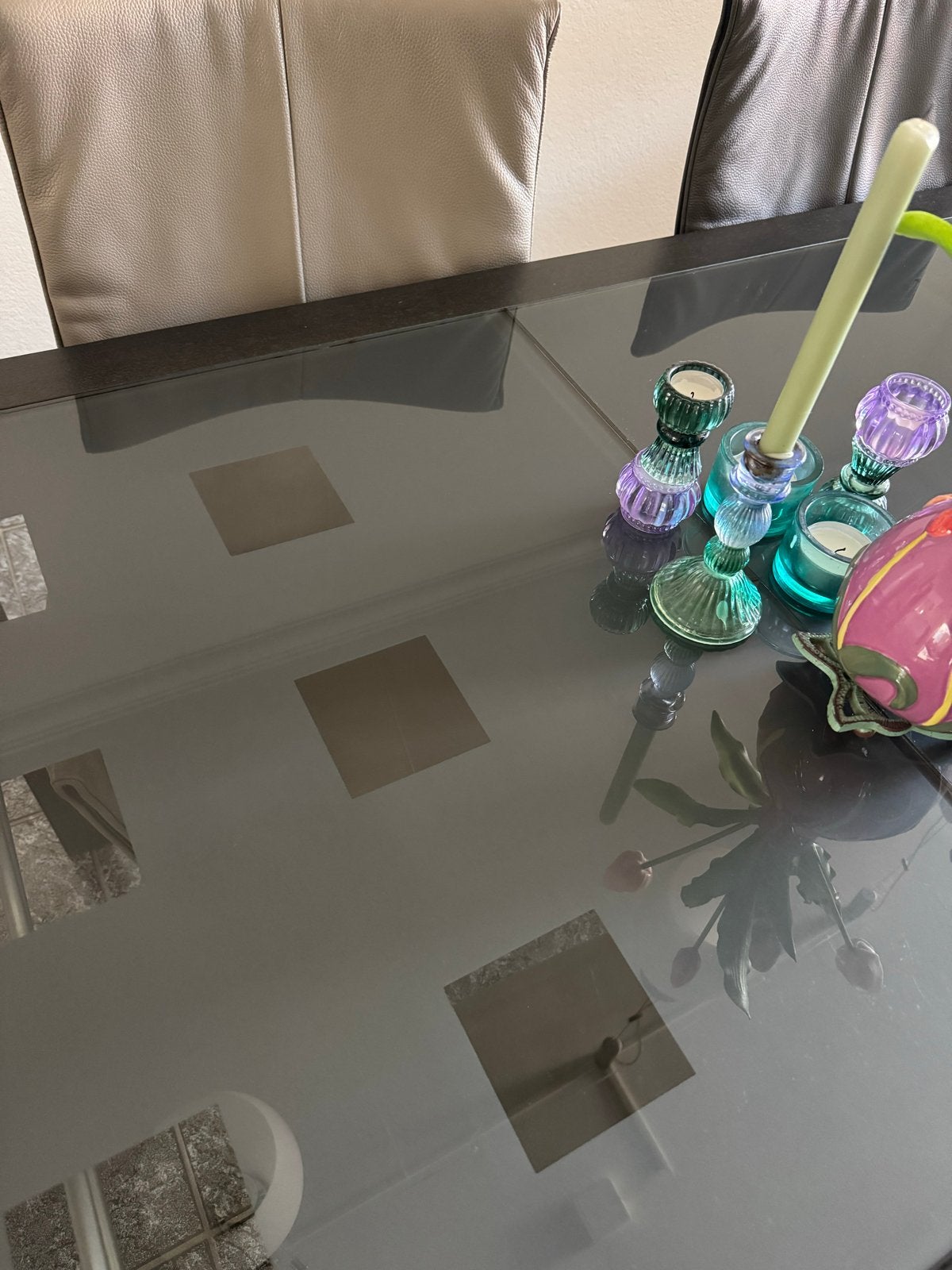 Ligne roset Extensia uitschuifbare eettafel, Ophalen, Gebruikt, 50 tot 100 cm, Glas