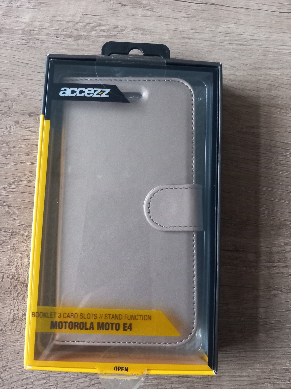 Accezz Flipcase voor Motorola Moto E4 - Grijs, Ophalen of Verzenden, Nieuw, Hoesje of Tasje