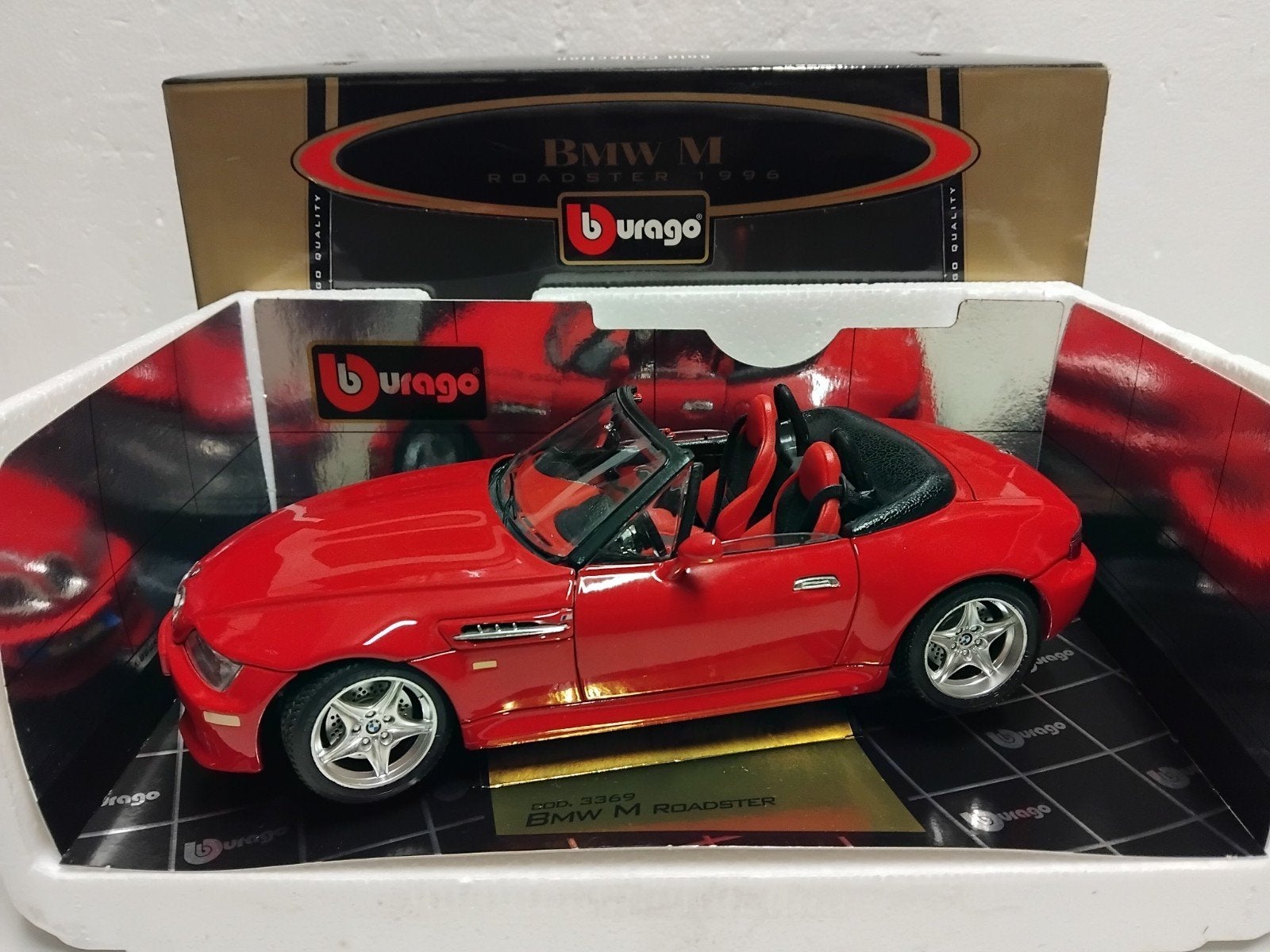 BMW Z3 M Roadster cabriolet rood Bburago metal 1:18 KRD, Hobby en Vrije tijd, Modelauto's | 1:18, Ophalen of Verzenden, Zo goed als nieuw